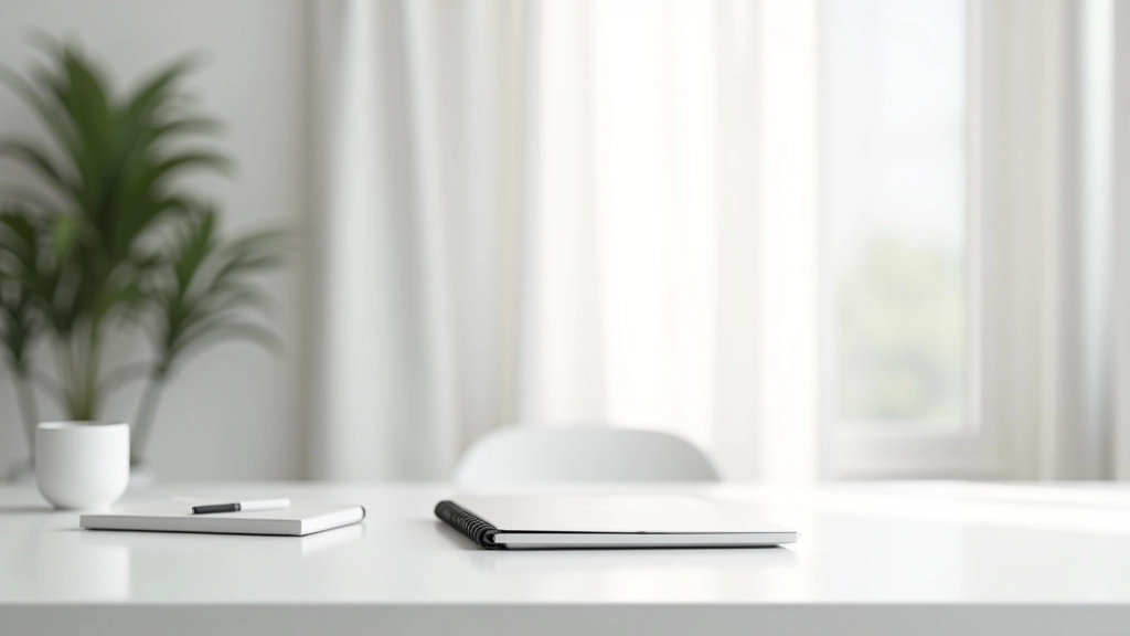 Minimalistischer Arbeitsbereich mit sauberer Ästhetik, viel Whitespace und essentiellen Elementen
